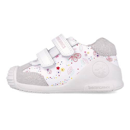 Pantofi copii fete din piele Biomecanics, Alb – 252100-B050