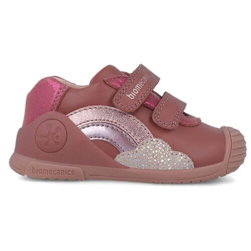 Pantofi copii fete din piele Biomecanics, Roz – 251102-B859