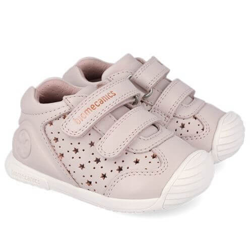 Pantofi copii fete din piele Biomecanics, Roz – 262101-A779
