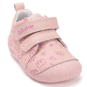Pantofi copii fete din piele DD Step, Roz – S015-61675A