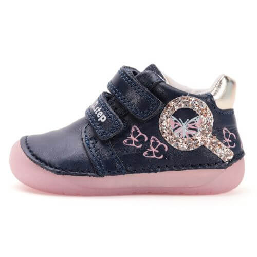 Pantofi copii fete din piele DD Step, Albastru – S070-52838B
