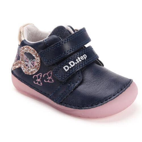 Pantofi copii fete din piele DD Step, Albastru – S070-52838B