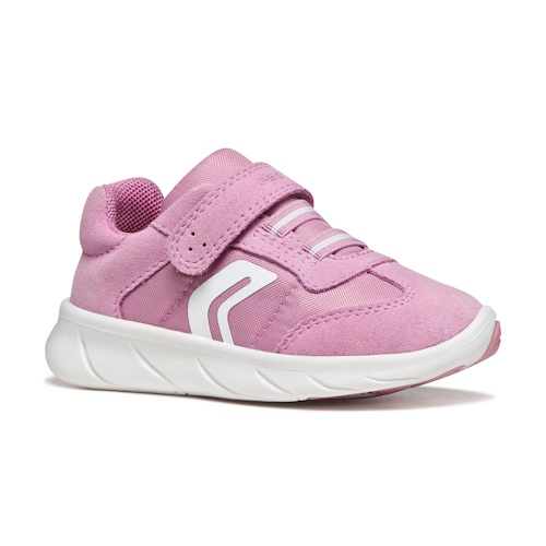 Pantofi copii fete din piele Suede Geox Foot-Run Dark Pink – B661JA_0FU22_C8241