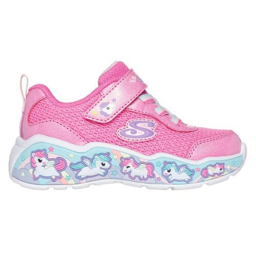 Pantofi copii fete din textil Skechers, Roz – 303158-PKMT