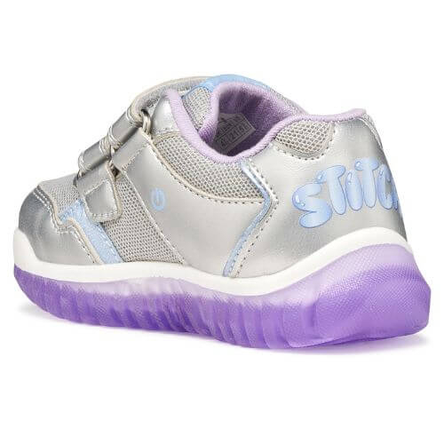 Pantofi copii fete Stitch cu LED Geox, Gri – B6561C-0AJAS-C1316
