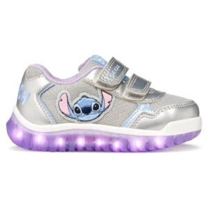 Pantofi copii fete Stitch cu LED Geox, Gri – B6561C-0AJAS-C1316
