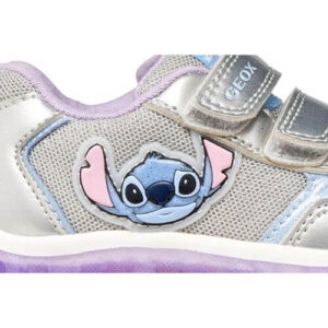 Pantofi copii fete Stitch cu LED Geox, Gri – B6561C-0AJAS-C1316
