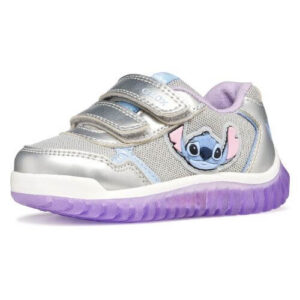 Pantofi copii fete Stitch cu LED Geox, Gri – B6561C-0AJAS-C1316