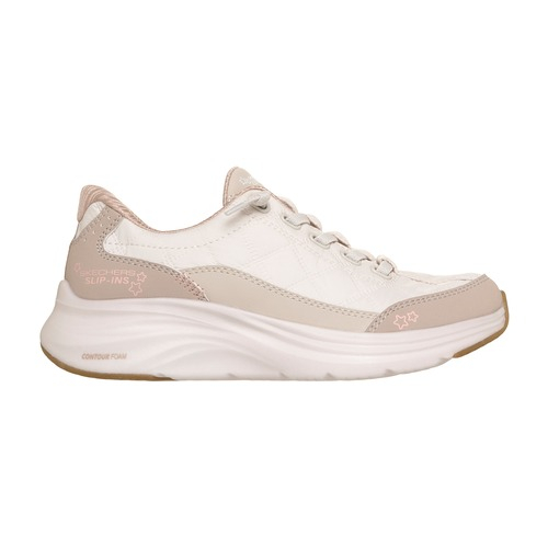 Pantofi fete Skechers Contour Foam Slip-ins, Crem/Bej – 303949L-NTTP
