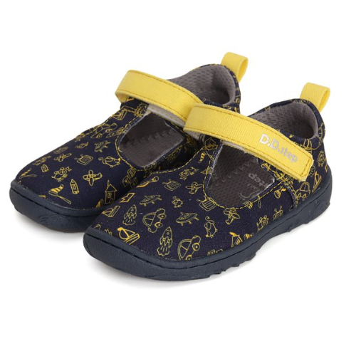 Pantofi copii baieti Barefoot din canvas DD Step, Albastru – C077-41418B