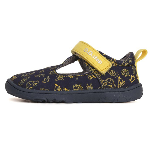 Pantofi copii baieti Barefoot din canvas DD Step, Albastru – C077-41418B