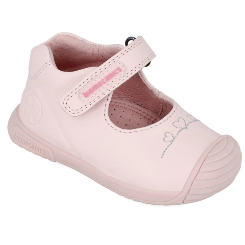 Pantofi copii fete din piele Biomecanics, Roz – 241105-B779