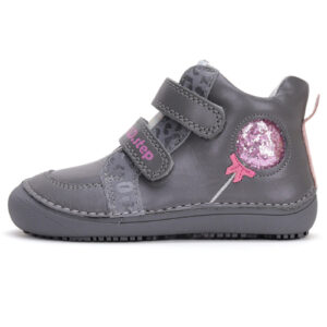Pantofi copii fete din piele Barefoot DD Step, Gri – A063-42804A