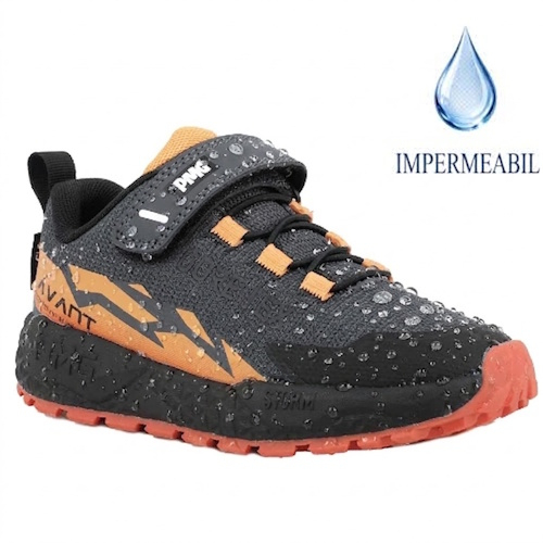 Pantofi sport impermeabili baieti Primigi Avant GTX, Gri / Portocaliu – 2419055