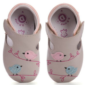 Pantofiori de interior copii fete din piele DD Step, Gri – K1596-52414