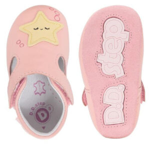 Pantofiori de interior copii fete din piele DD Step, Roz – K1596-61962