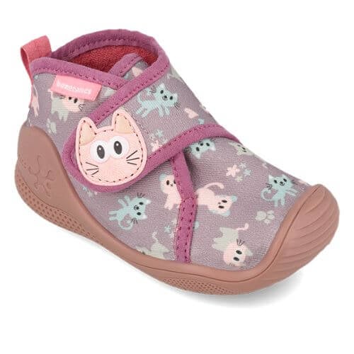 Pantofiori de interior copii fete din textil Biomecanics, Lila – 261182-A164