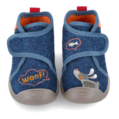 Pantofiori de interior copii baieti din textil Biomecanics, Albastru – 241291-A089
