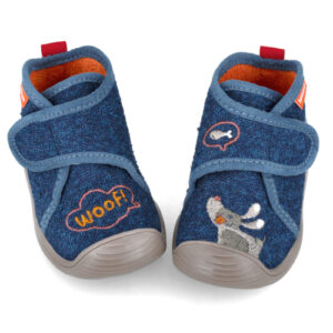 Pantofiori de interior copii baieti din textil Biomecanics, Albastru – 241291-A089
