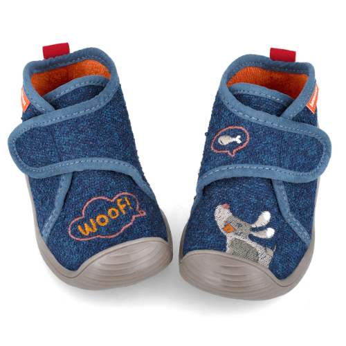 Pantofiori de interior copii baieti din textil Biomecanics, Albastru – 241291-A089