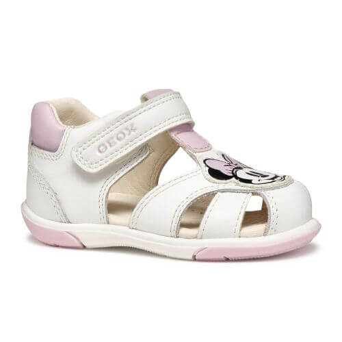Sandale copii feten piele naturala Geox Minnie Mouse, Alb – B556FE_08554_C0406 Sandale copii feten piele naturala Geox Minnie Mouse, Alb – B556FE_08554_C0406