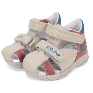Sandale copii baieti din piele DD Step, Crem – G064-51611A