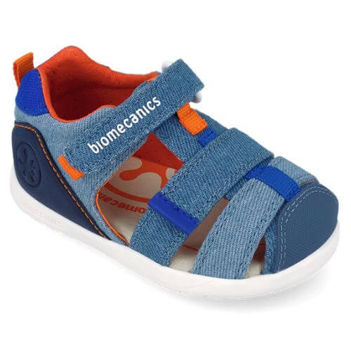 Sandale copii baieti calapod lat din textil Biomecanics, Albastru – 262199-A371