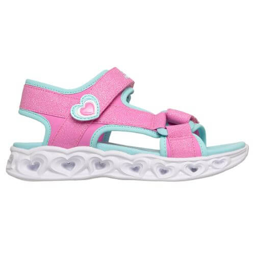 Sandale copii fete cu LED din material sintetic Skechers, Roz – 303114-PKTQ
