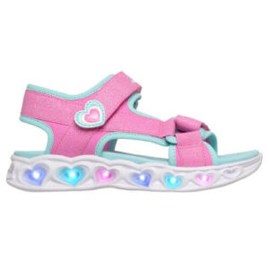 Sandale copii fete cu LED din material sintetic Skechers, Roz – 303114-PKTQ