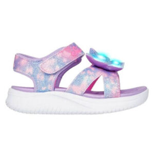 Sandale copii fete cu LED din textil Skechers, Lavanda – 303109-LVMT