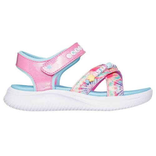 Sandale copii fete din material sintetic Skechers, Roz – 303045-PKMT