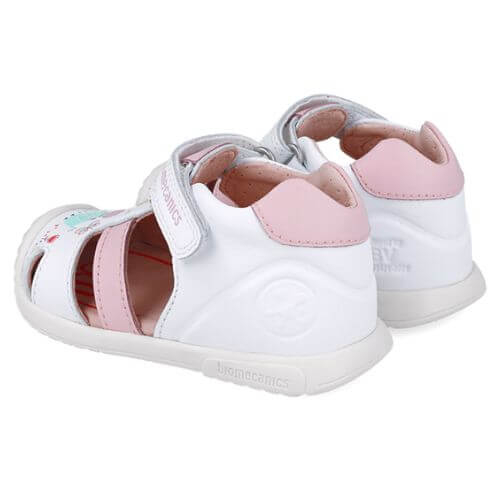 Sandale copii fete din piele Biomecanics, Alb – 252106-B050