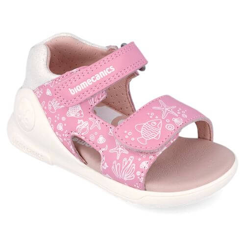 Sandale copii fete din piele Biomecanics, Roz – 262142-B711