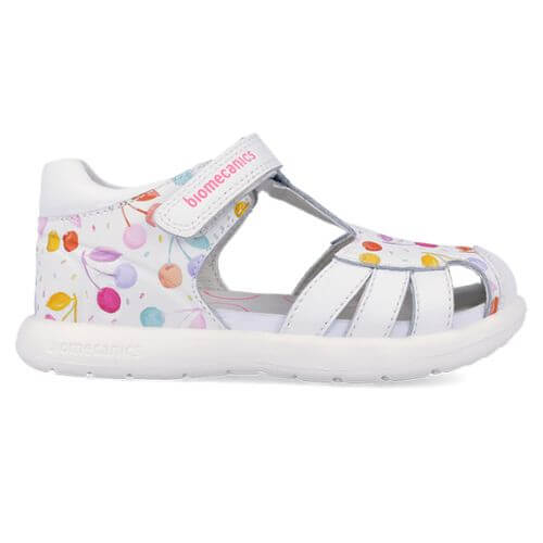 Sandale copii fete din piele Biomecanics, Alb – 262202-A050