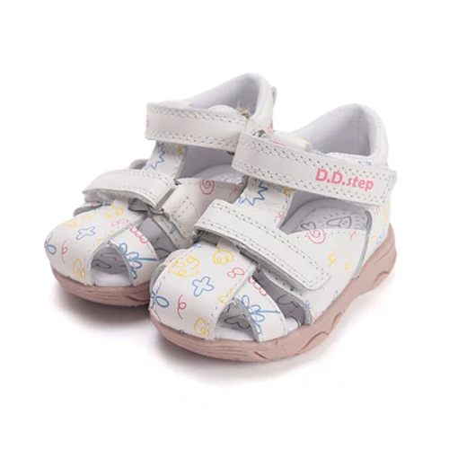 Sandale copii fete din piele DD Step, Alb – G064-61994