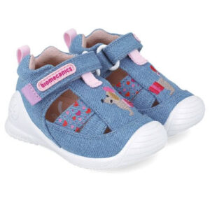 Sandale copii fete din textil Biomecanics, Albastru – 252184-A631