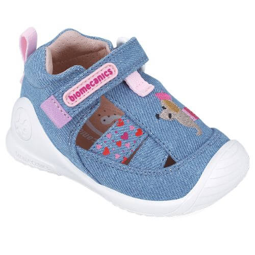 Sandale copii fete din textil Biomecanics, Albastru – 252184-A631