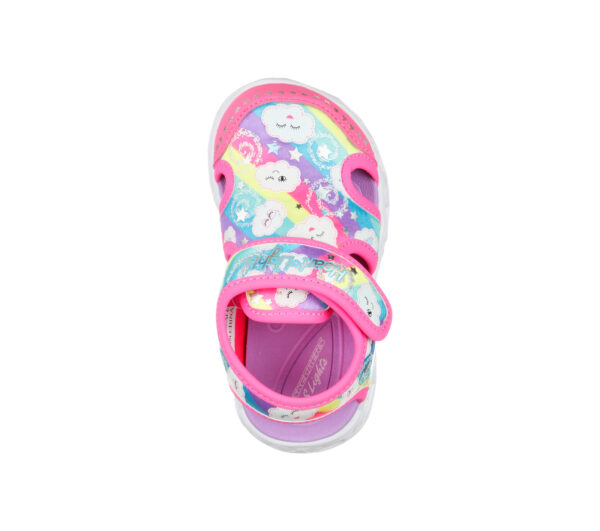Sandale copii fete cu LED din textil Skechers, Roz -302977 HPMT