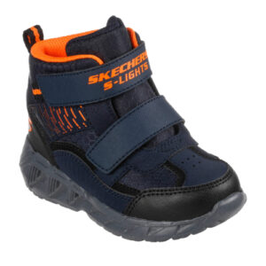 Ghete copii baieti cu LED din material textil Skechers, Negru – 401504_NVBKNAVY