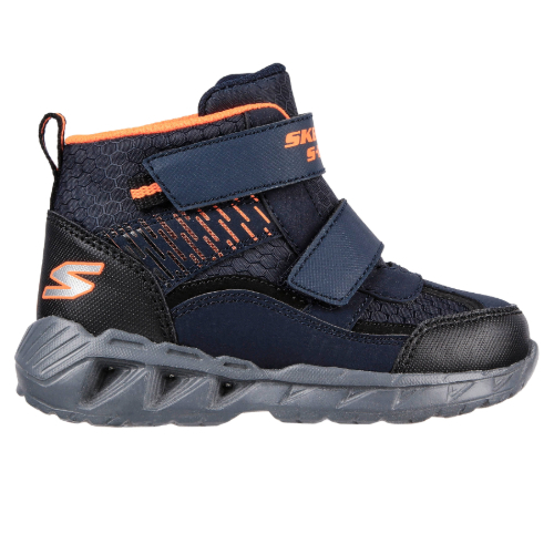 Ghete copii baieti cu LED din material textil Skechers, Negru – 401504_NVBKNAVY