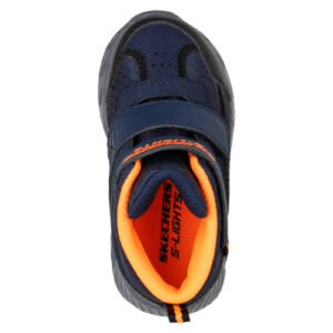 Ghete copii baieti cu LED din material textil Skechers, Negru – 401504_NVBKNAVY