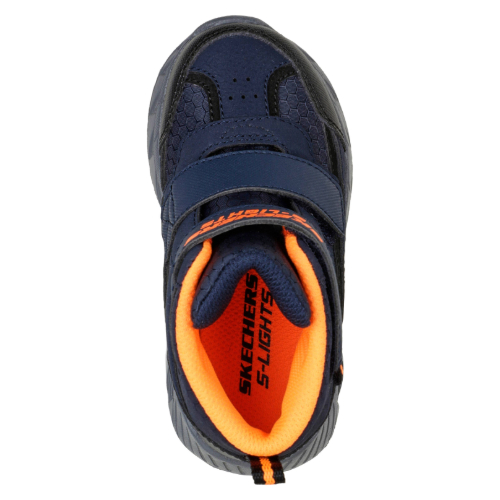 Ghete copii baieti cu LED din material textil Skechers, Negru – 401504_NVBKNAVY