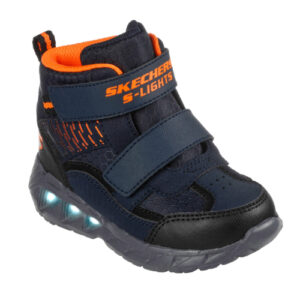 Ghete copii baieti cu LED din material textil Skechers, Negru – 401504_NVBKNAVY