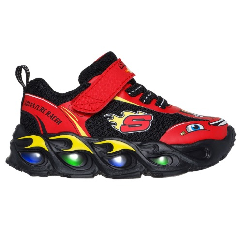 Pantofi copii baieti cu LED din textil Skechers, Rosu – 402306N-RDBKRED
