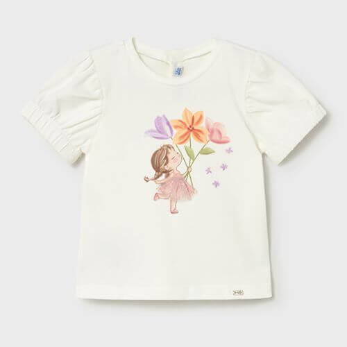 Tricou din bumbac pentru fete Mayoral, Blossom – 1078-18