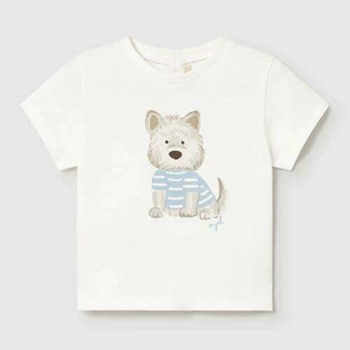 Tricou din bumbac pentru fete Mayoral, Alb – 1001-72