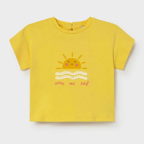 Tricou din bumbac pentru fete Mayoral, Galben – 1085-20