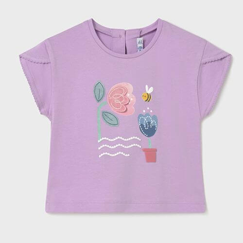 Tricou din bumbac pentru fete Mayoral, Lilac – 1087-26