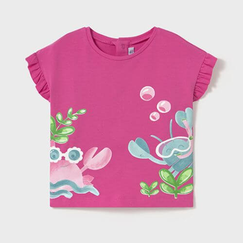 Tricou din bumbac pentru fete Mayoral, Mov – 1048-068 Tricou din bumbac pentru fete Mayoral, Mov – 1048-068