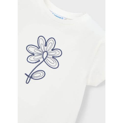 Tricou din bumbac pentru fete Mayoral, Alb – 174-57
